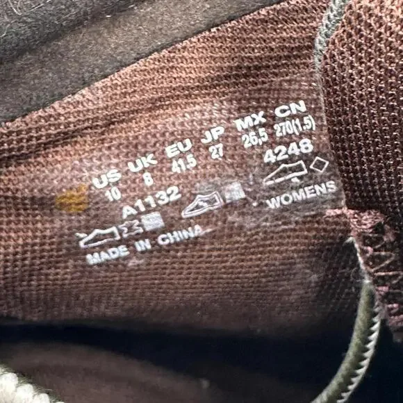 Timberland Amston Hiker Wedge Booties Sz 10 Womens Burgunday Leather Canvas Boot - Picture 8 of 13